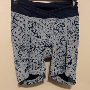 lululemon athletica Navy and Gray Patterned Bike Shorts